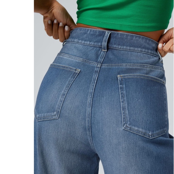 Halara Flex™ High Waisted Pockets Rolled Hem Wide Leg Washed Casual Jeans - Picture 5 of 11